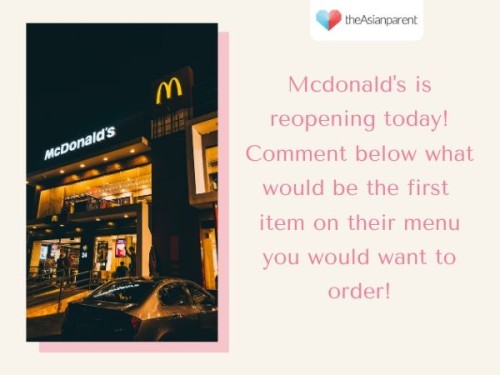 Mcdonald's is reopened to day!