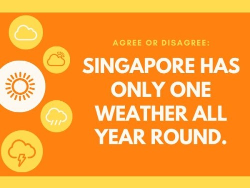 Singapore weather has only one weather all year round.