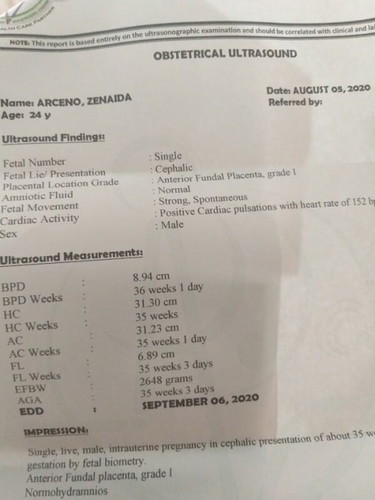 ultrasound result