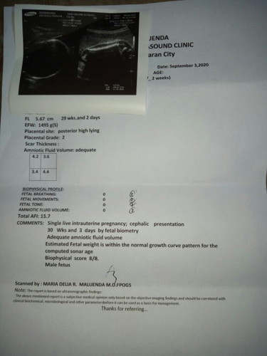 Ultrasound result