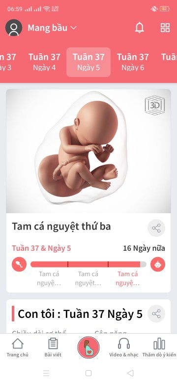 Bầu gần 38 tuần