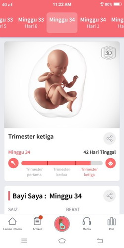 Hari ini 34weeks sudah