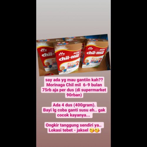 Ada yg mau gantiin kah? Susu morinaga 6-12 bulan.