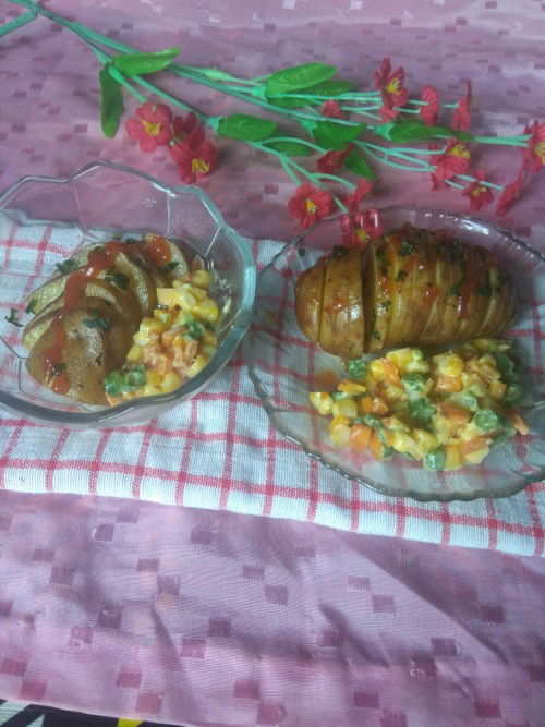 Kentang panggang sayur mayo