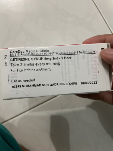 Cetirizine Hydrochloride Syrup