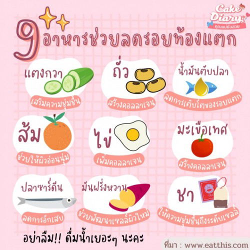 วันนี้เราจะมาดูอาหารช่วยลดรอยท้องแตก แก้ท้องลาย กันค่ะ 😉