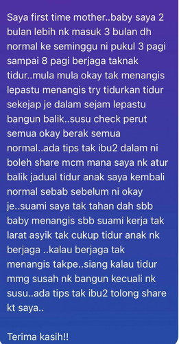 Tolong bagi cadangan ibu ibu