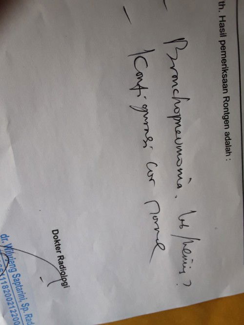 Hasil rongsen di puskesmas