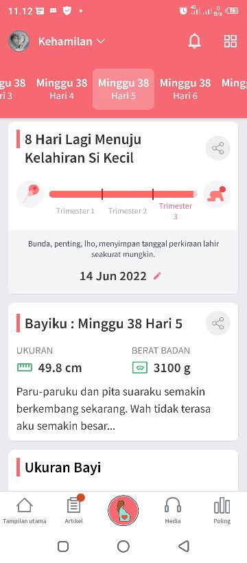 Hpl bidan 14 Juni, hpl USG 20 juni