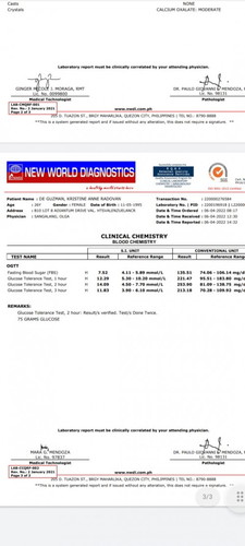 May gestational diabetes po ba ako? di ko po kasi maintindihan yung result di pa nakakapunta ob eh