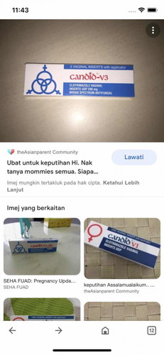 Pengalaman pertama saya menggunakan ubat keputihan ini.