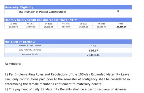 Ibig sabihin po ba nito sure na makakatanggap po ako ng maternity benefit?