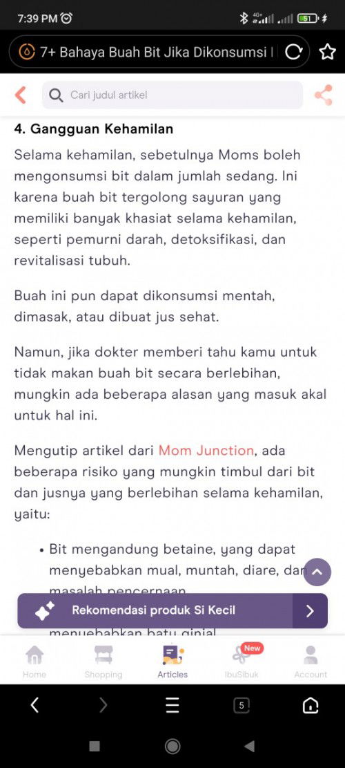 Mengkonsumsi buah bit