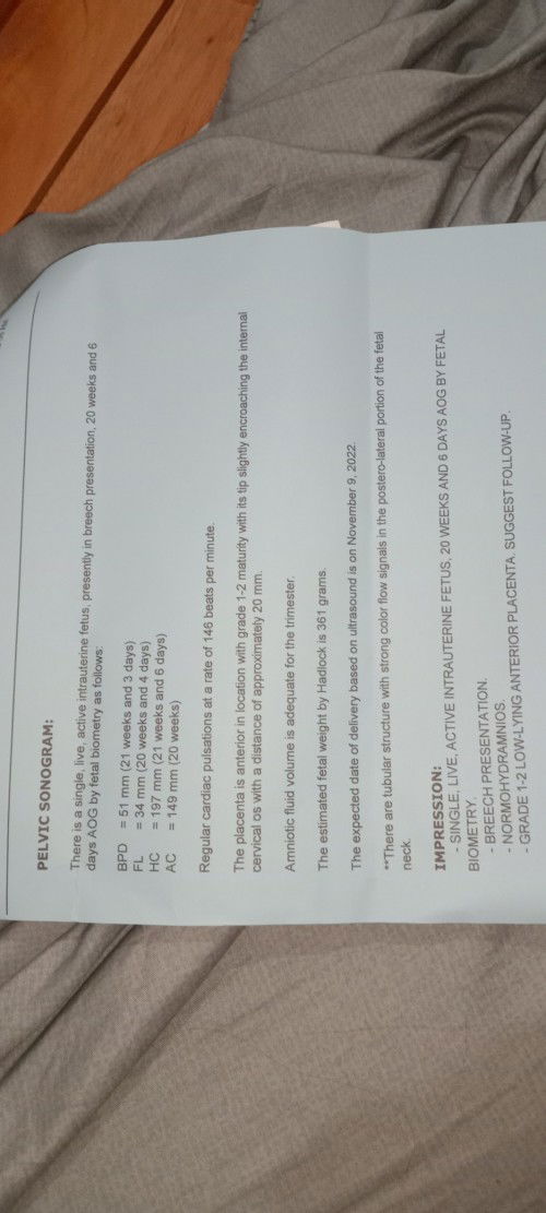 Concern: Ultrasound Result