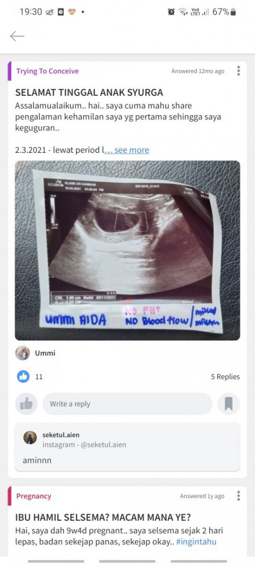 KEHAMILAN KEDUA LEPAS KEGUGURAN