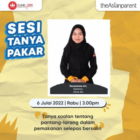 Sesi Tanya Pakar Bersama Cik Nuraziema Ari, Dietitian, Klinik Siti