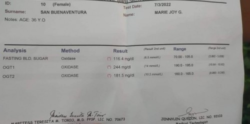 75g OGTT result