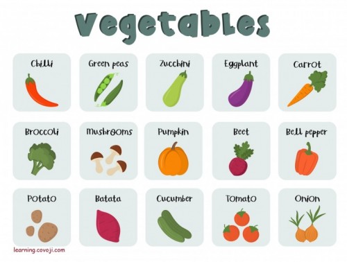 Names of Vegetables in English with Pictures