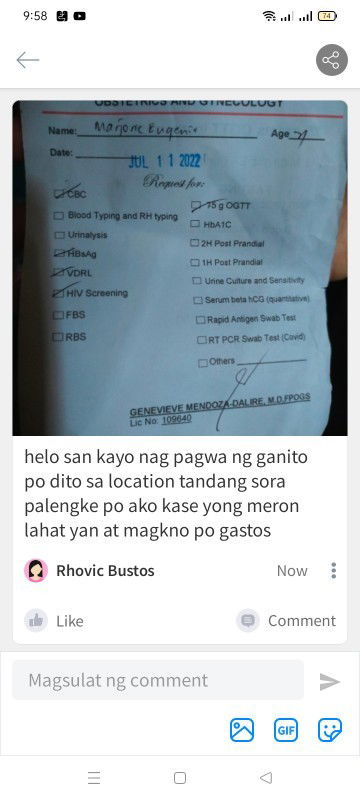 Lab test Pasagot po 😊