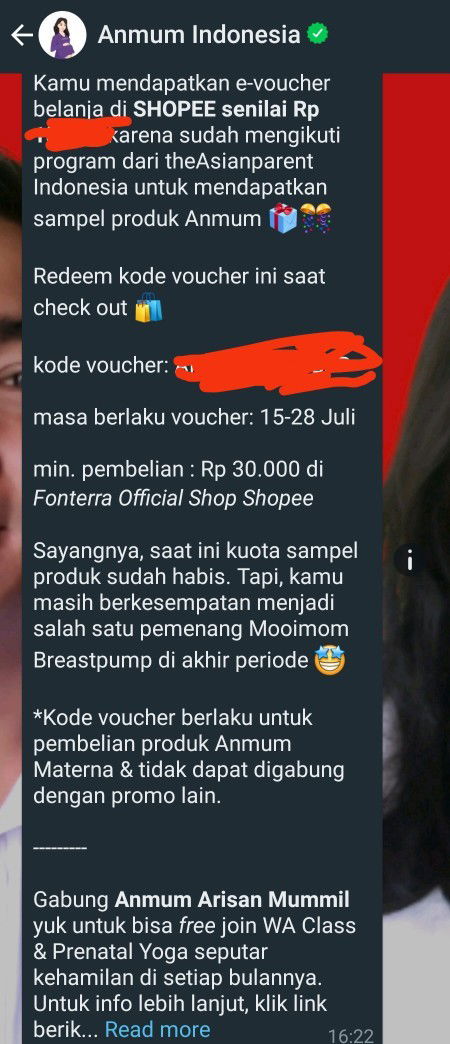 Bund's adakah yg mendapat chat soal sample anmum??