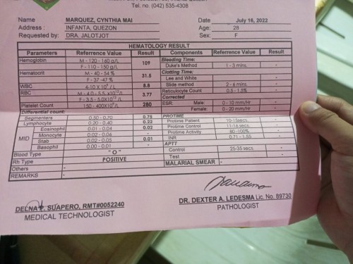 about po sa aking laboratory hematology result anemic po ba ako