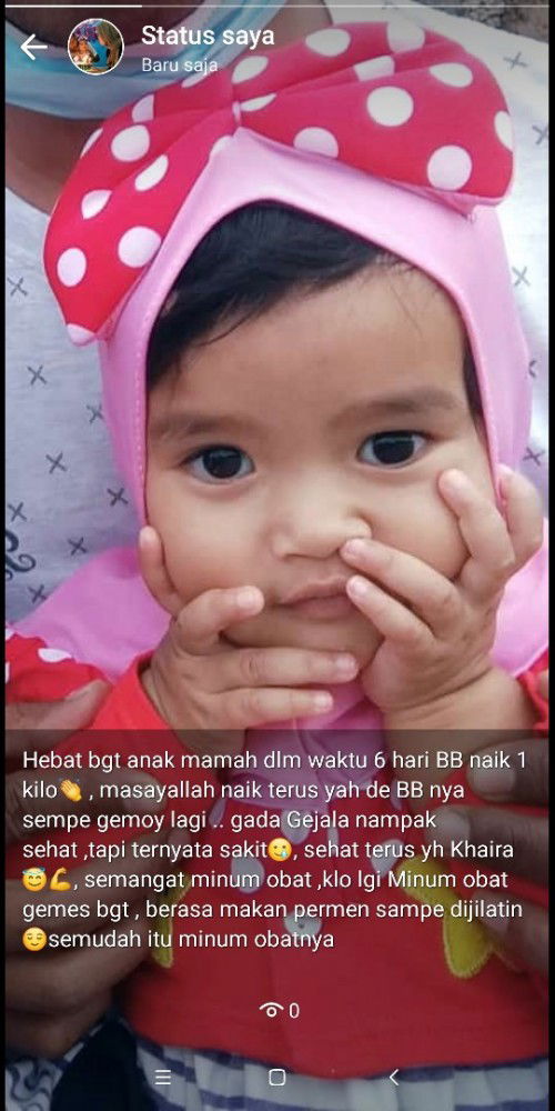 Mohon doa nya yah bunda" semoga anak aku cepet sehat , 😇anak aku kena plek 😢