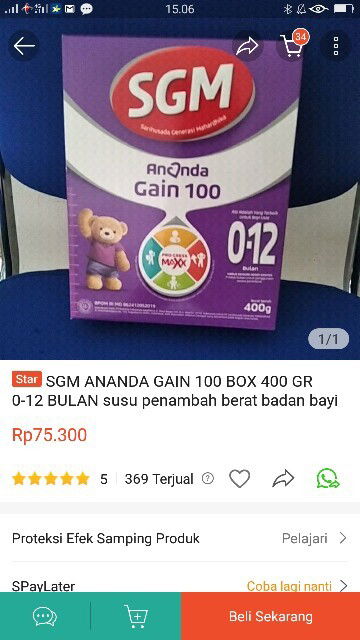 Konsul ke Dokter Di suruh ganti susu Formula sgm