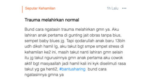 Trauma melahirkan normal