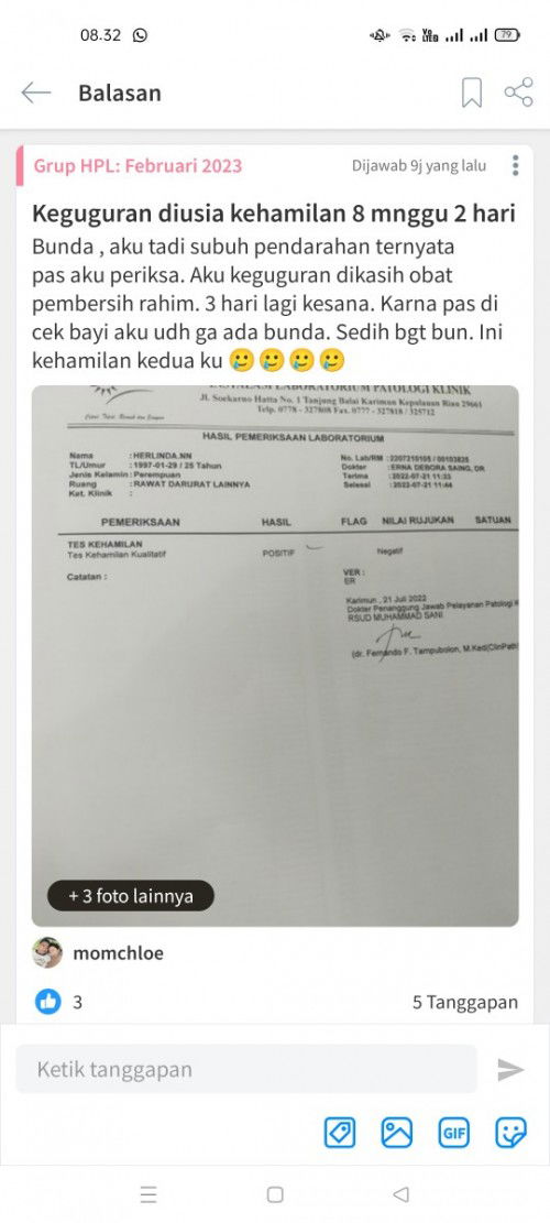 Keguguran usia 8 minggu