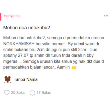 Mohon doa untuk ibu2