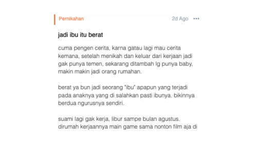 jadi ibu itu berat