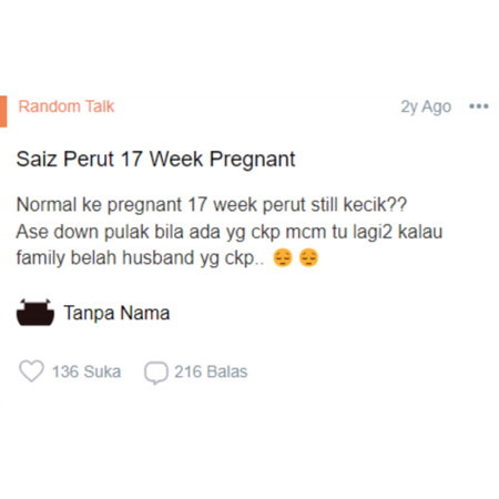 Saiz Perut 17 Week Pregnant