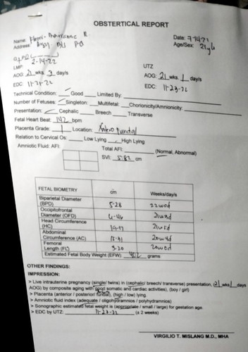 Ultrasound result