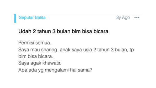 Udah 2 tahun 3 bulan blm bisa bicara