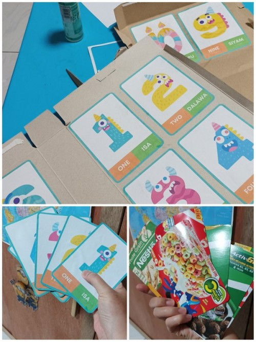 DIY Flash Cards Using Cereal Boxes