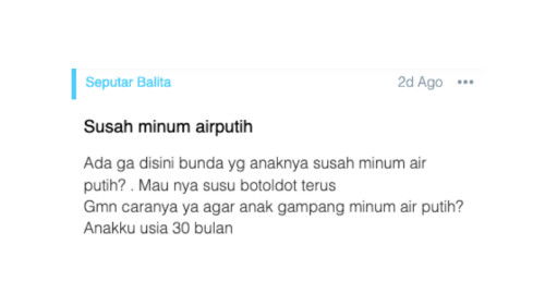 Susah minum airputih