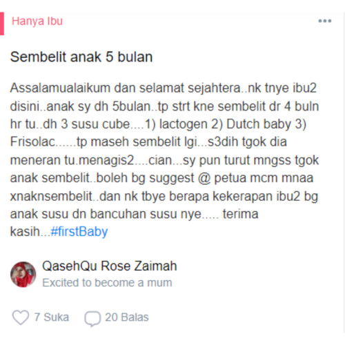Sembelit anak 5 bulan