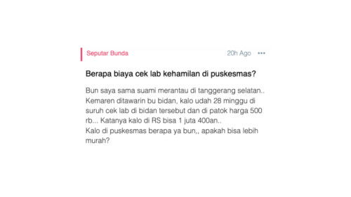 Berapa biaya cek lab kehamilan di puskesmas?