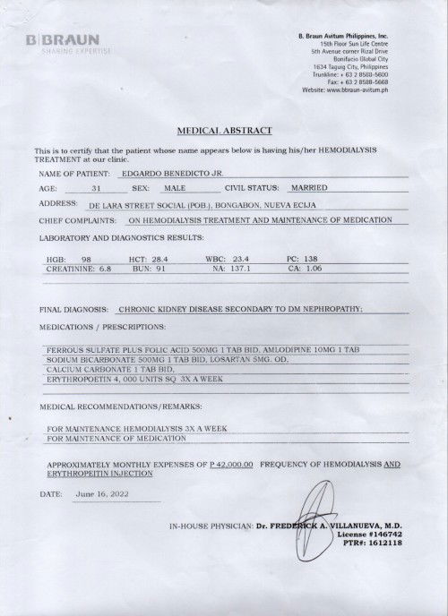 Request for medical assistance