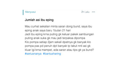 Jumlah asi ibu eping