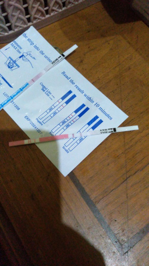 Hasil tes ovulasi garis 2, hasil tes kehamilan 2 garis tapi yang 1 samar. Padahal sudah telat