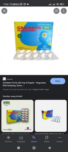 Selamat pagi Bu dokter istri saya dari kmren demam apakah boleh minum grafadon forte 650mg info nya