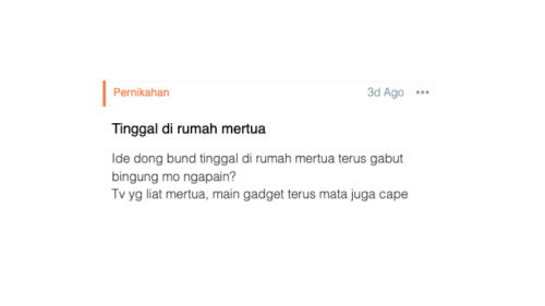 Tinggal di rumah mertua