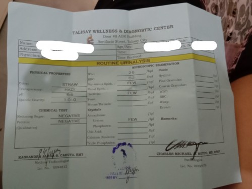 URINALYSIS RESULT/ UTI
