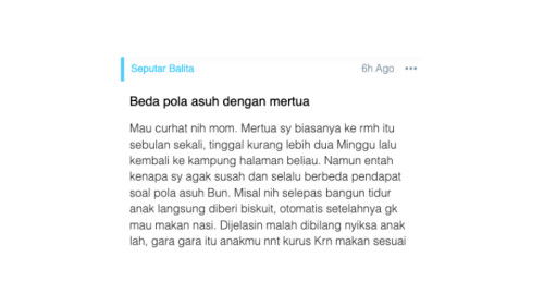 Beda pola asuh dengan mertua