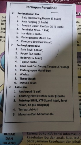 Persiapan lahiran