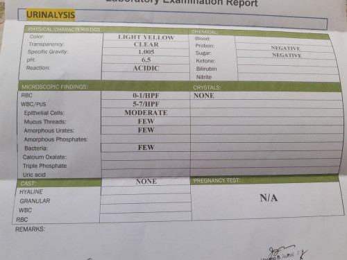 Hello to all. Pabasa naman po result if may Uti pa din ako. Salamat, bukas pa kasi balik ko sa Ob.