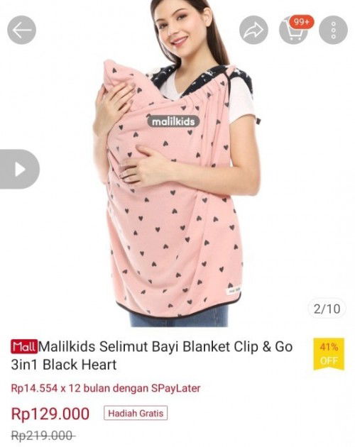 Selimut blanket clip & go Malilkids