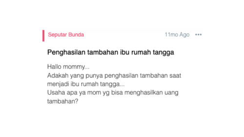 Penghasilan tambahan ibu rumah tangga