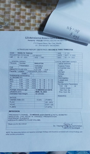 Transabdominal Ultrasound Result